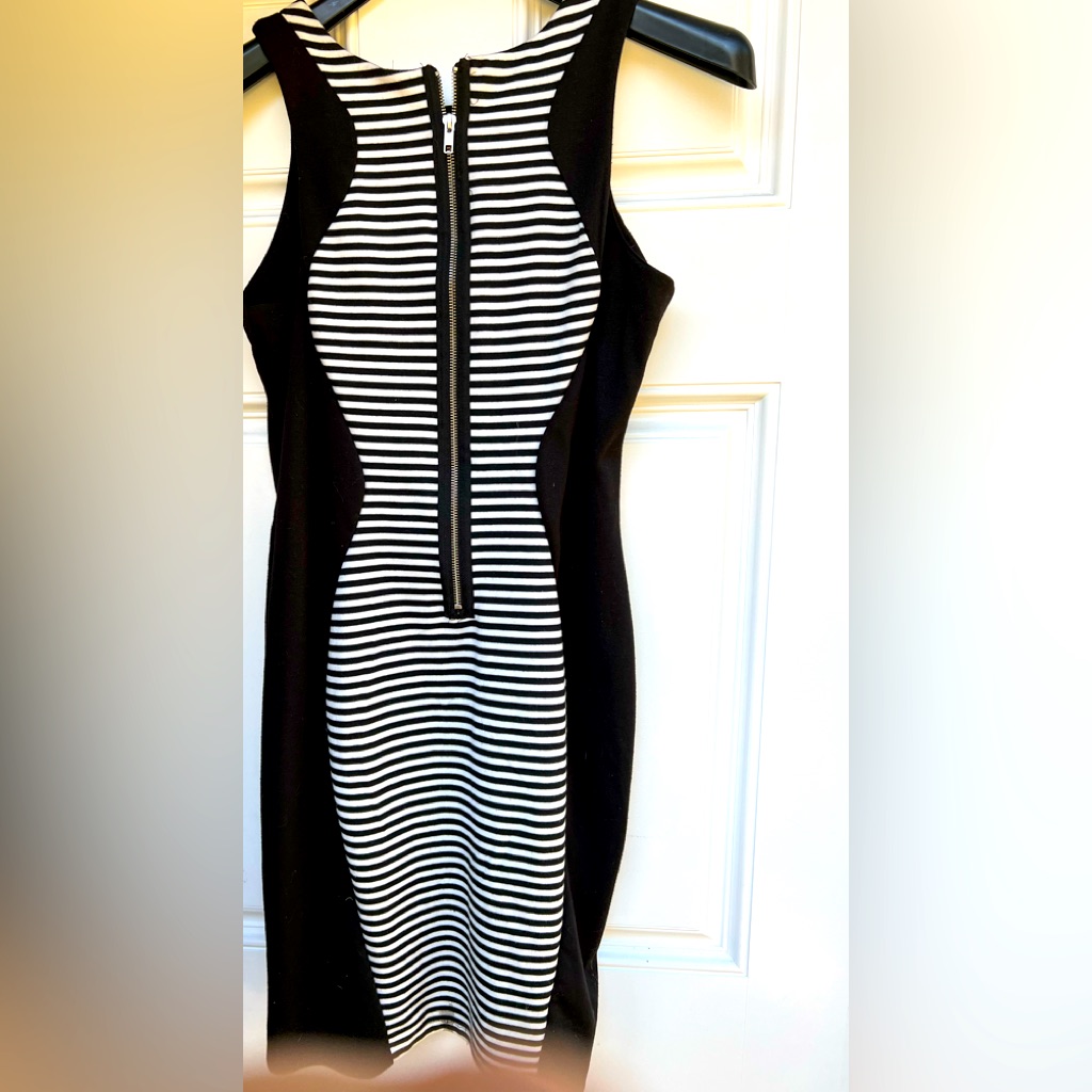 Sailor Nautical Hourglass Shape Illusion Zip Dress Stretch Comfy